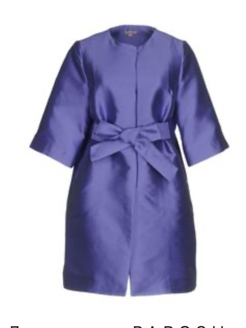 P.A.R.O.S.H. Italian Silk Blend Belted Trench Coat Periwinkle Size S 3/4 Sleeves
